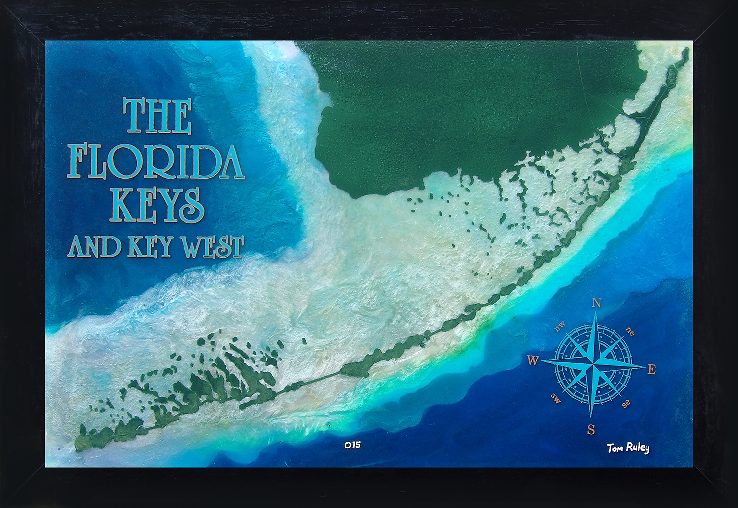 3-D Framed Screenprinted and Epoxy Resin Art of The Florida Keys and Key West