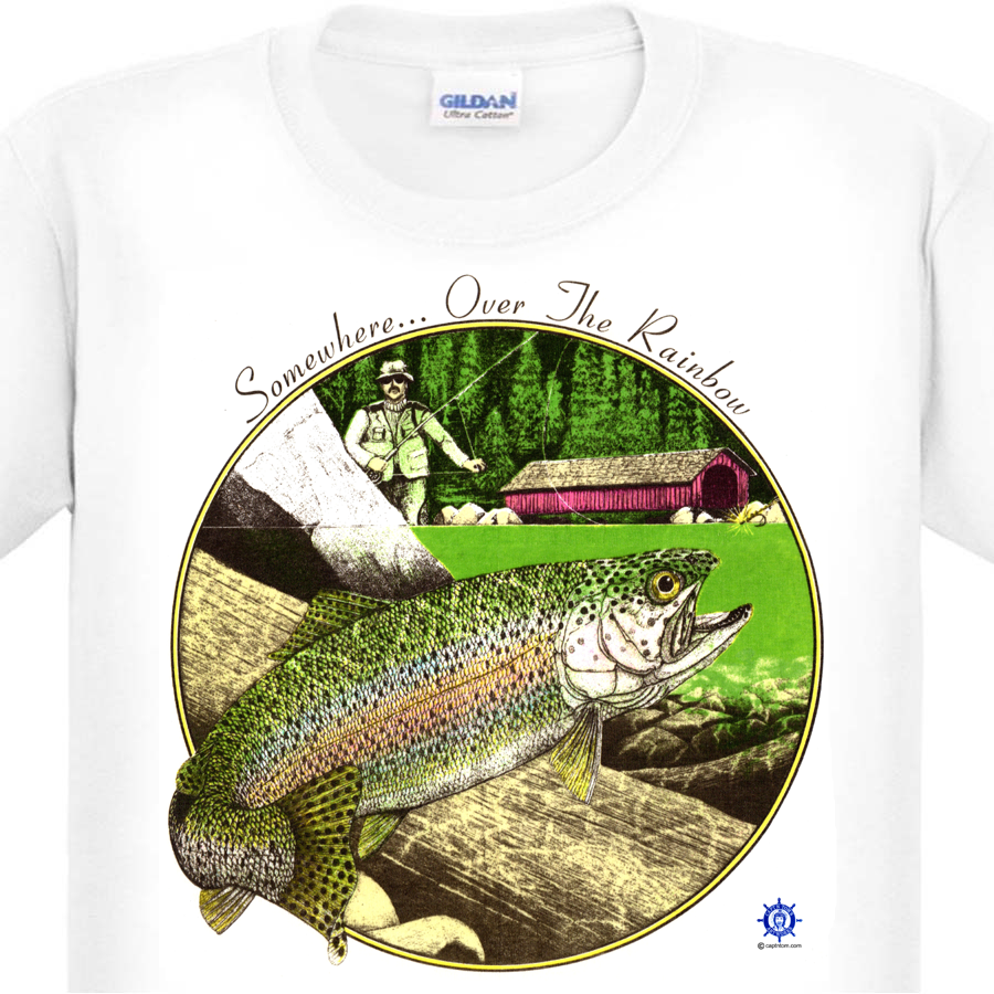 A Rainbow Trout Fishing T-Shirt by Capt'n Tom's Artworks
