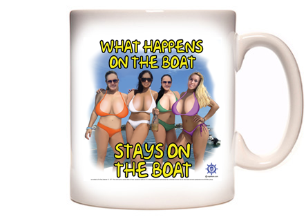 sexy woman boating coffee mug