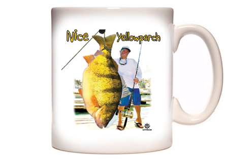 Funny Yellow Perch Fishing Coffee Mug