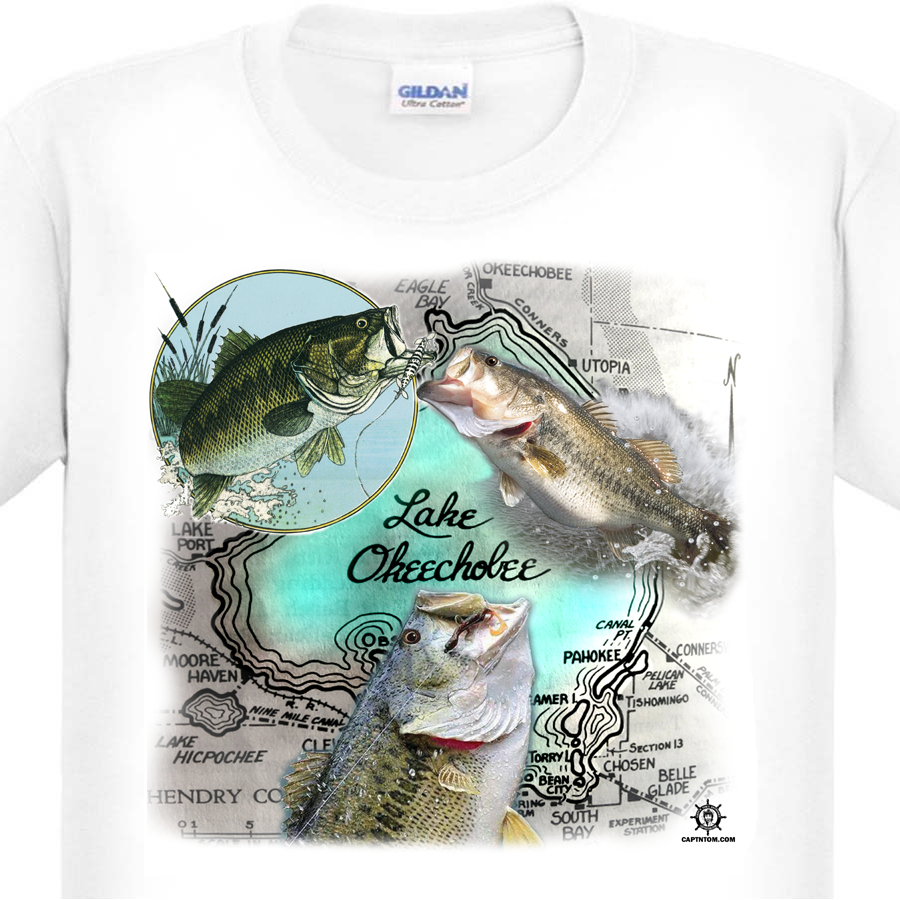 3267 – Lake Okeechobee Largemouth Bass Fishing T-Shirt
