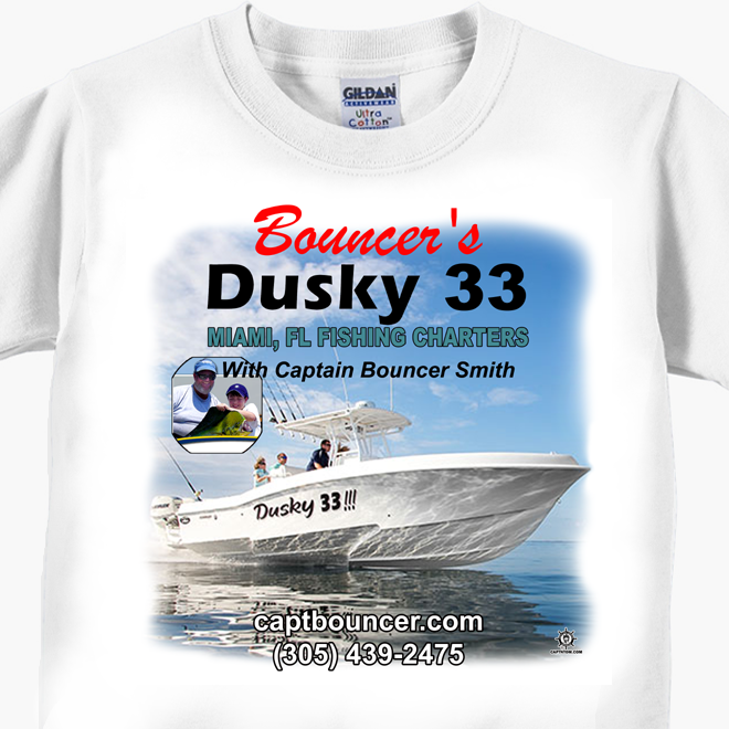 Bouncer’s Dusky 33 Fishing Charters T-Shirts