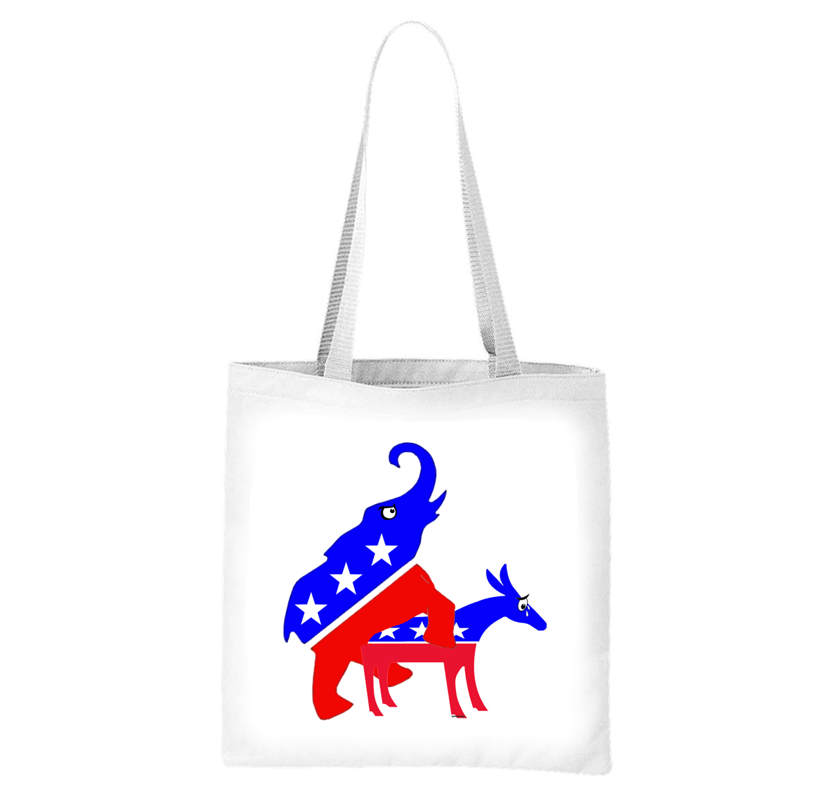 Funny Republican Elephant Humps Democrat Donkey Liberty Bag