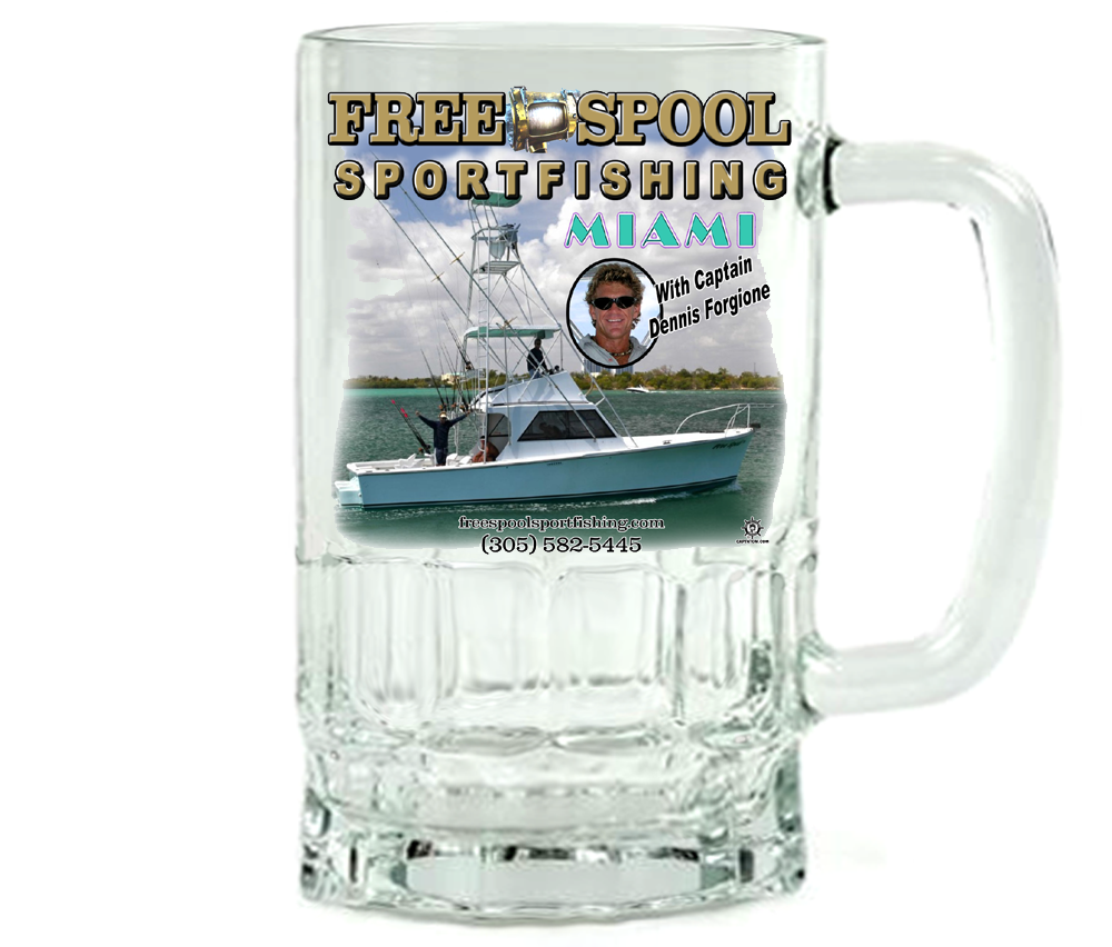 Free Spool Sportfishing Beer Mug