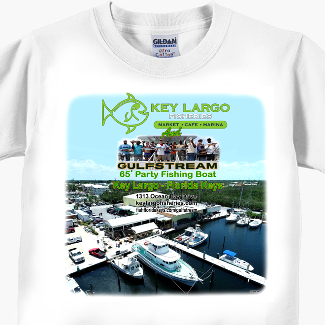 Key Largo Fisheries And Gulfstream Party Fishing Boat T-Shirt