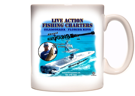 Live Action Fishing Charters Coffee Mug