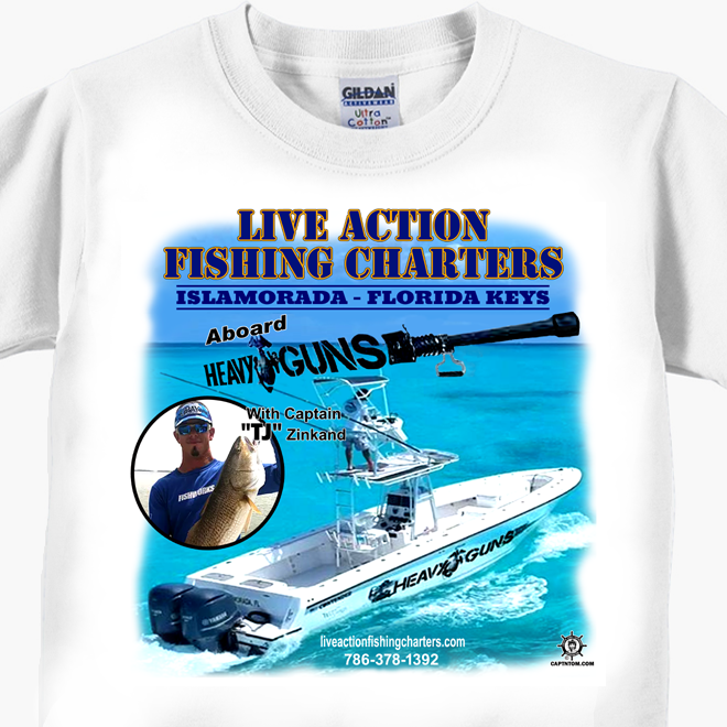 Live Action Fishing Charters T-Shirt