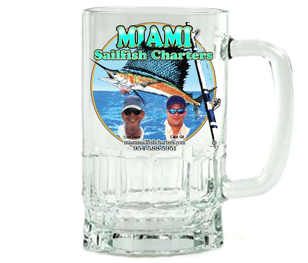 Miami Sailfish Charters Beer Mug
