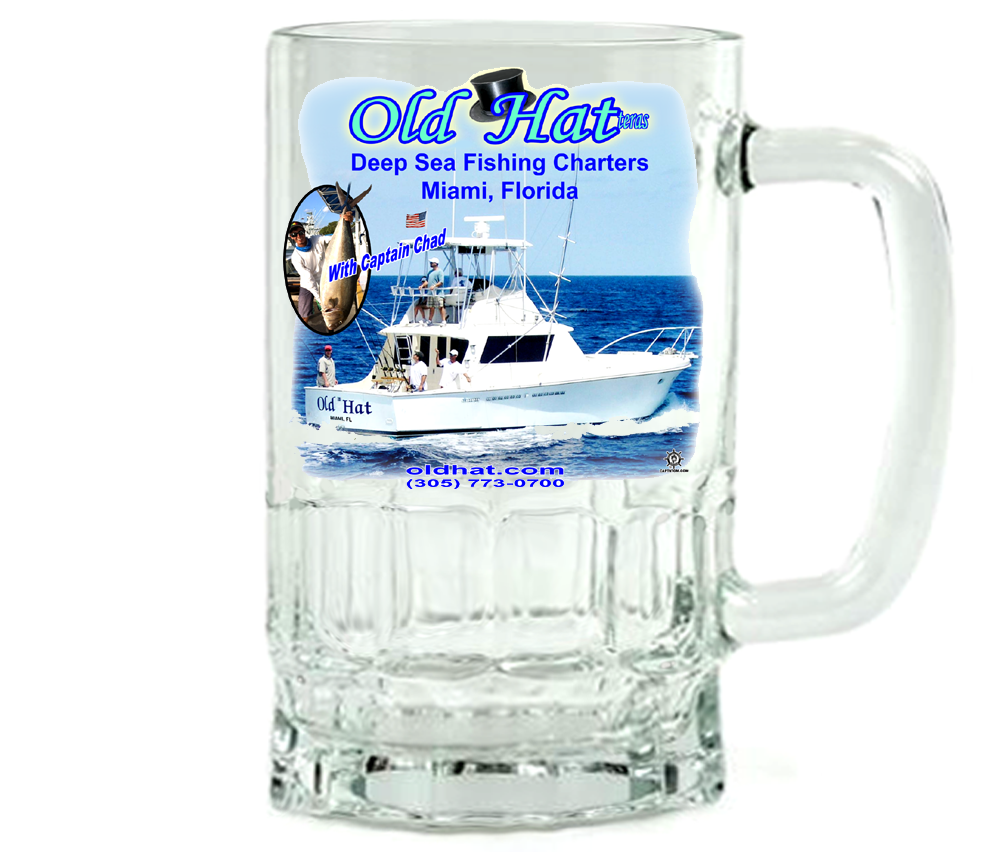 Old Hat Deep Sea Fishing Charters Beer Mug
