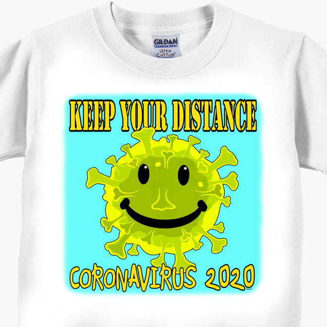 Smiley Keep Your Distance - Coronavirus Covid-19 T Shirt