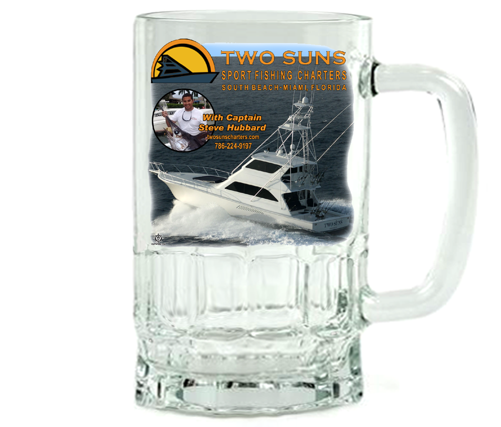Two Suns Sport Fishing Charters Beer Mug